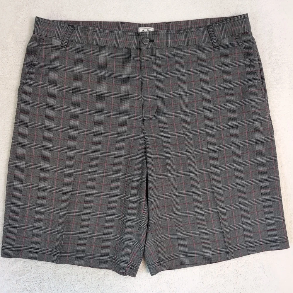 Adidas Men's Climalite Gray Houndstooth Plaid Golf Shorts Size 40x10 Lightweight